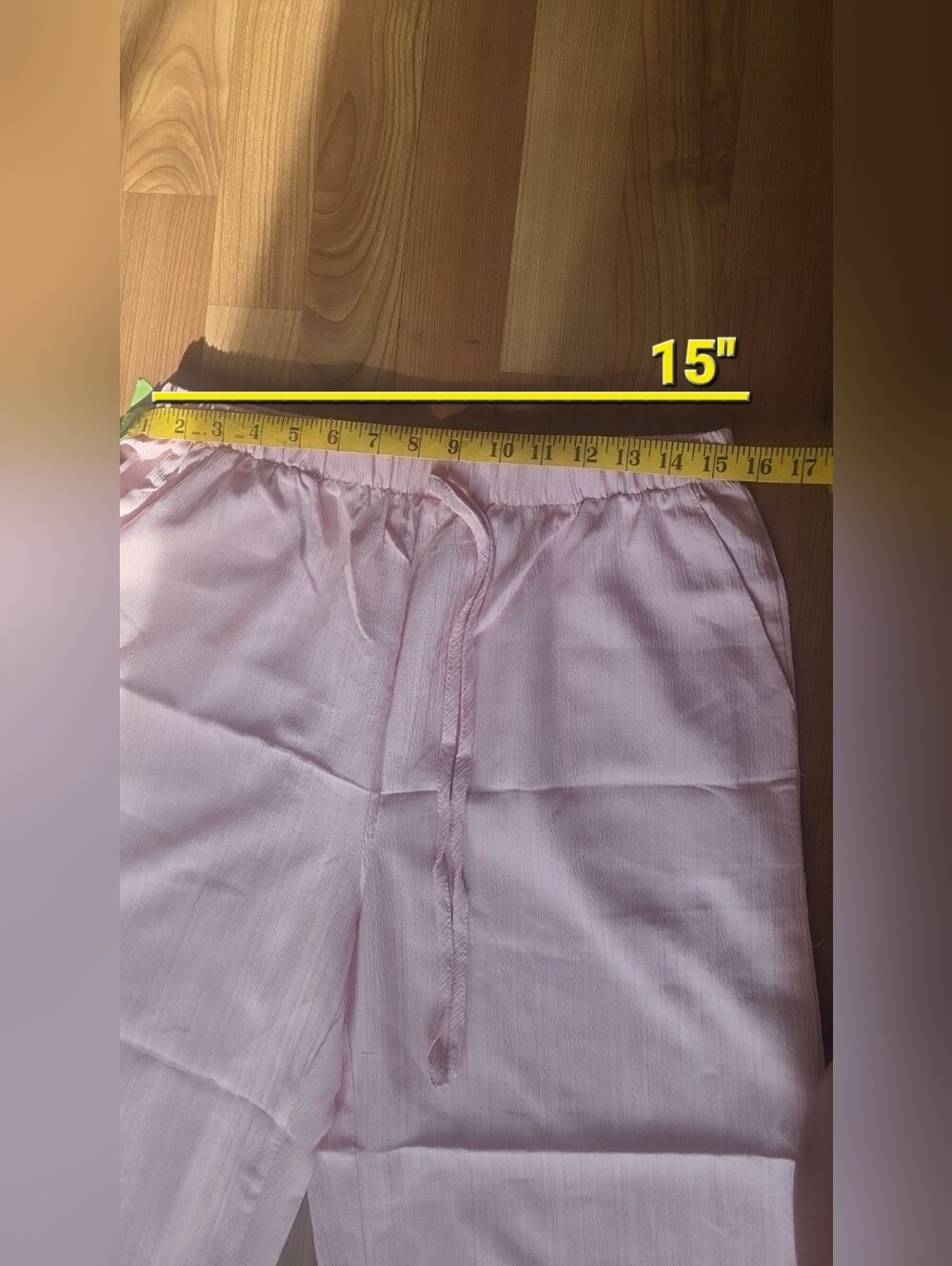 Relaxed Wide-Leg Pink Drawstring Pants - Picture 4 of 6